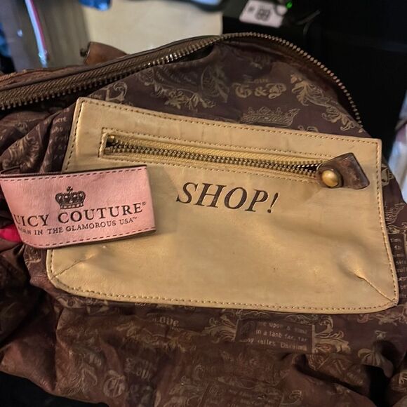 VINTAGE LEATHER JUICY COUTURE SATCHEL/bag/purse/pocketbook brown leather - Picture 10 of 14